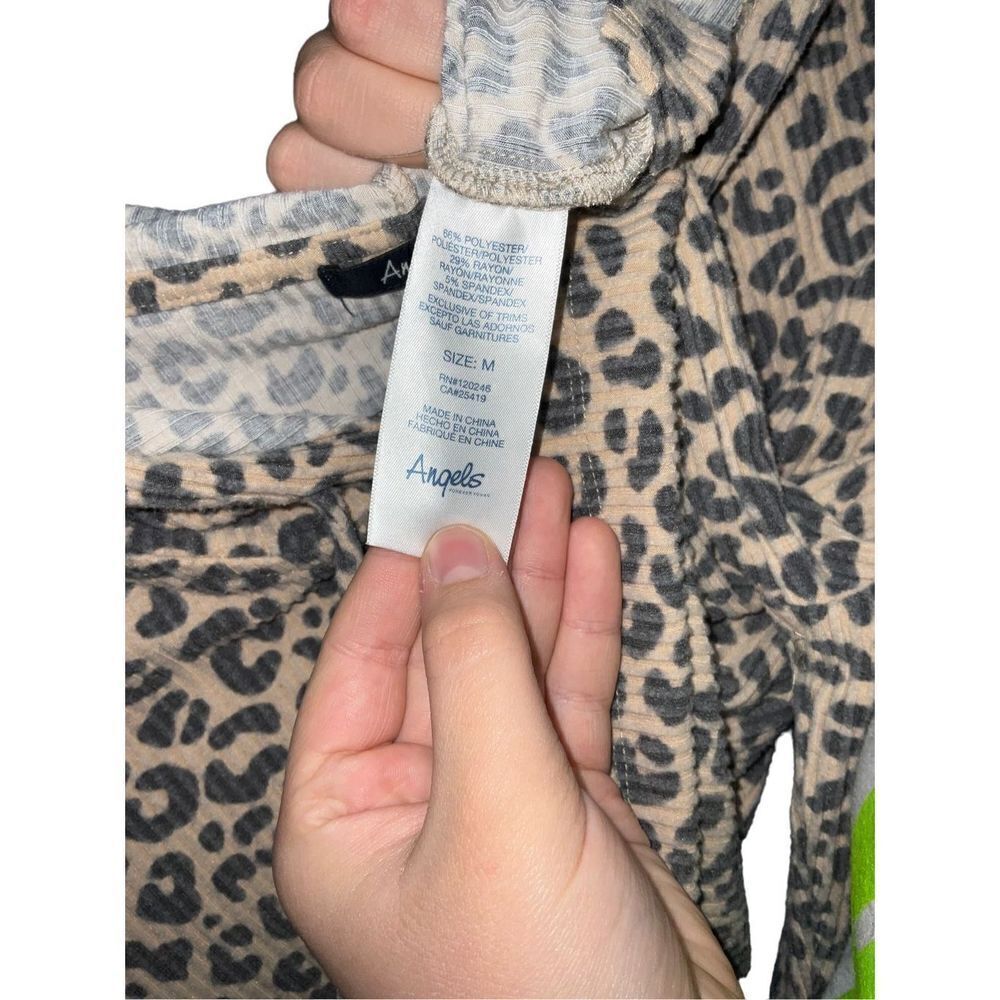 Angels Leopard Print Luxe Ribbed Hoodie - Picture 4 of 8